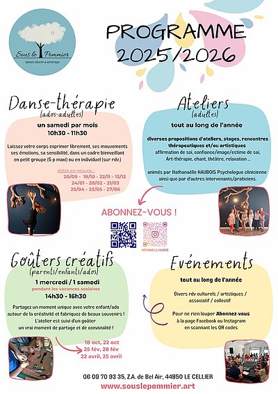 Sous le Pommier (espace créatif & artistique) - Programme 2025/2026