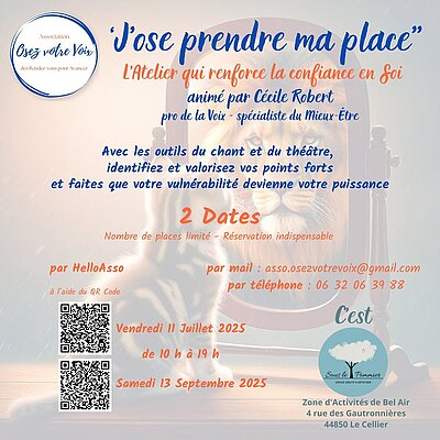 ATELIER : J'ose prendre ma place ! par l'association "OSEZ SA VOIX" Cécile ROBERT