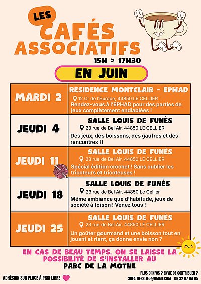 Les cafés assos en JUIN 2026