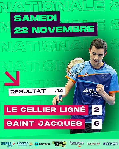 🏸 Journée 4 – Un grand match à domicile !