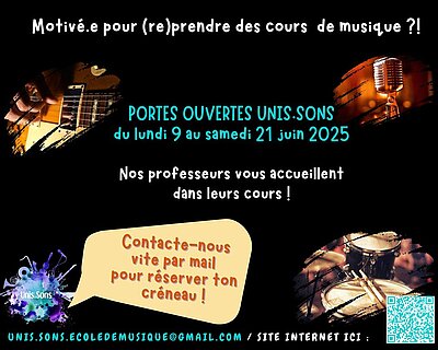 Portes ouvertes à l'école de musique du 9 au 21 juin