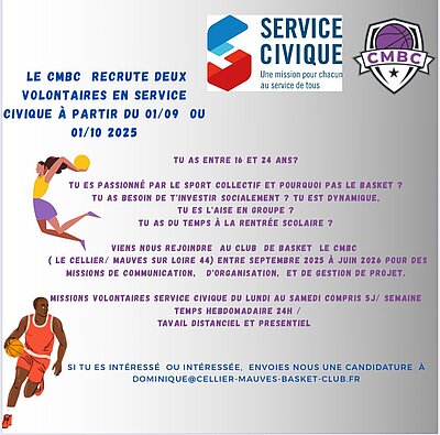 Le CMBC recrute 2 volontaires en service civy