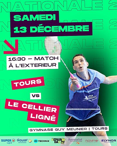 📢 Nationale 2 – Déplacement à Tours samedi !