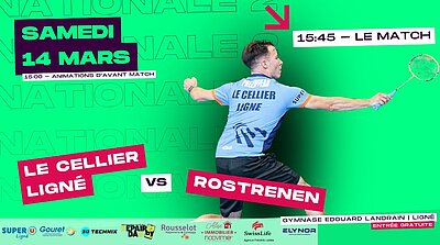 🏸 Nationale 2 à Ligné – 14 mars
